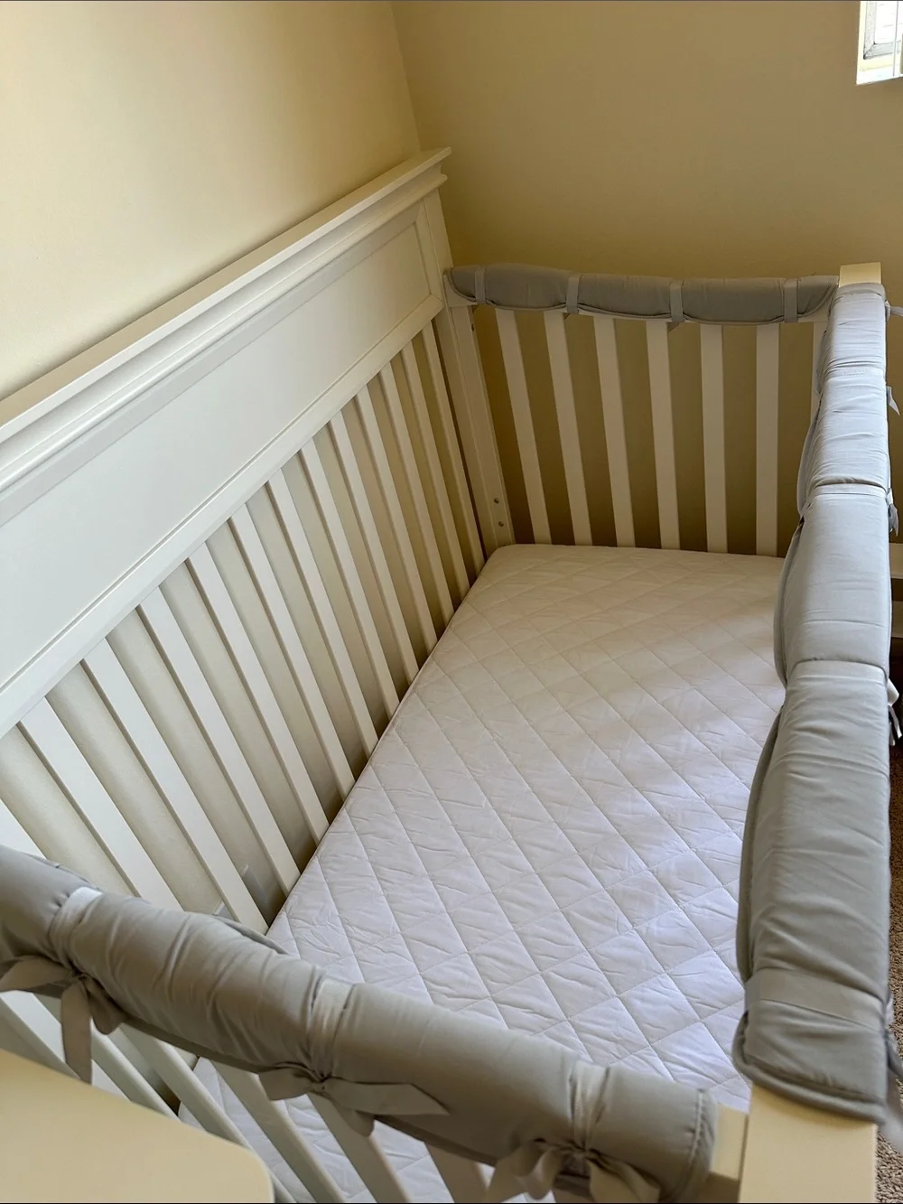 Gray Soft Padded Baby Crib Rail Cover/Protector